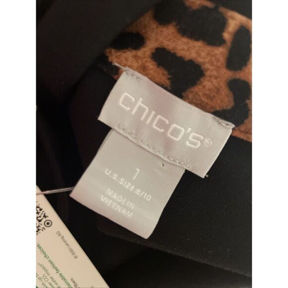 Chico’s Polo Dress Short Sleeve Knit Placket Animal Print 8-10 Chico’s 1 NWT - Picture 4 of 6